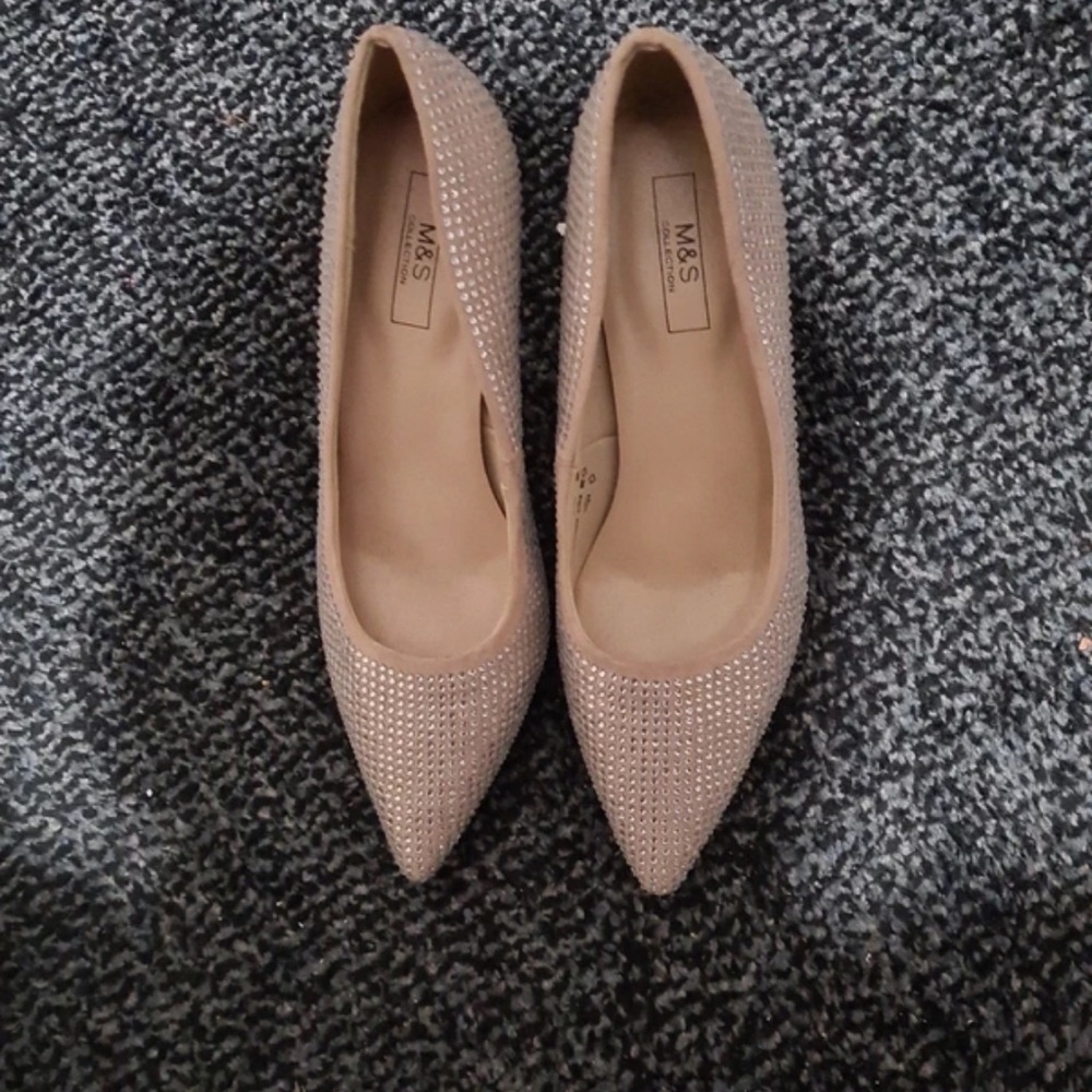 Marks & Spencer Beige Studded Heels